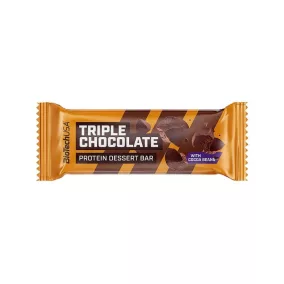   Fehérjeszelet, gluténmentes, 50g, BIOTECH USA "Protein Dessert Bar", Triple Chocolate