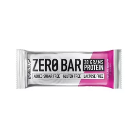   Fehérjeszelet, gluténmentes, 50g, BIOTECH USA "Zero Bar", csokoládé-marcipán