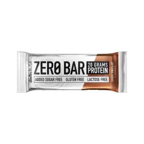   Fehérjeszelet, gluténmentes, 50g, BIOTECH USA "Zero Bar", dupla csokoládé