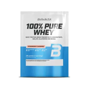   Tejsavó fehérjepor, 28g, BIOTECH USA "100% Pure Whey", eper