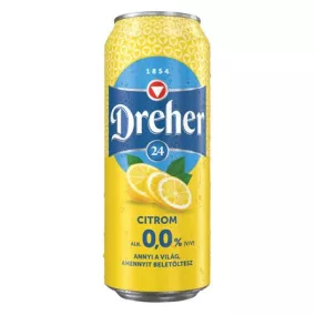   Alkoholmentes sör, 0,5 l, dobozos, DREHER "24", citrom
