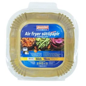   Sütőpapír, szilikonos, Air Fryer készülékhez, szögletes, 16 cm, 50 db, MAZZINI "Premium"