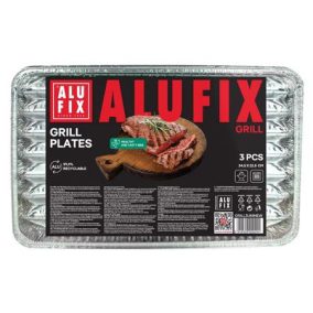 Grilltálca, 34,5x22,5 cm, négyszögletű, 3 db, ALUFIX