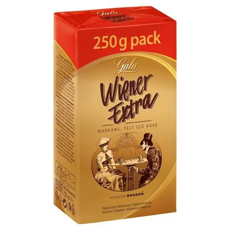 Kávé, pörkölt, őrölt, 250 g, GALA "Wiener Extra"