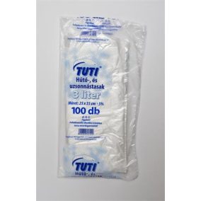   Hűtő- és uzsonnástasak, 3 l, 100 db, 25 x 35 cm, 9 µ, TUTI