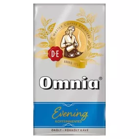   Kávé, pörkölt, őrölt, vákuumos csomagolásban, 250 g, DOUWE EGBERTS "Omnia Evening", Koffeinmentes