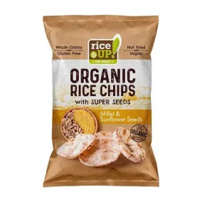   Barnarizs chips, 25 g, RICE UP "Bio", kölessel és napraforgóval