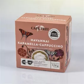   Kávékapszula, Dolce Gusto kompatibilis, 9 db, CAFE FREI "Havannai karamella-cappuccino"
