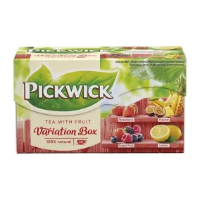   Fekete tea, 20x1,5 g, PICKWICK "Variációk Piros", eper, trópusi gyümölcs, erdei gyümölcs, citrom