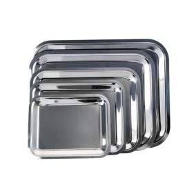 Tálca, szögletes, rozsdamentes acél, 45x35,5 cm