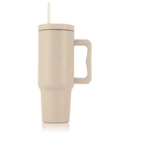 Termoszbögre, 1,2 l,  szívószállal, füllel, bézs