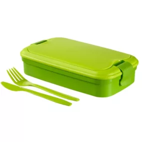   Ételtartó, evőeszközzel, CURVER "Lunch&Go", zöld