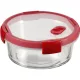 Ételtartó, kerek, üveg, 0,6 l, CURVER "Smart Cook", piros