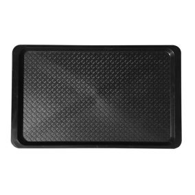   Tálca, szögletes, műanyag, sötétbarna/fekete, 53x32,5 cm