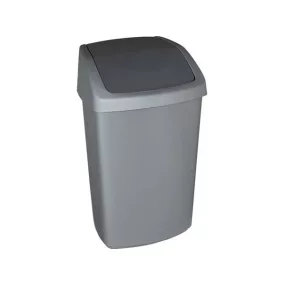   Billenős szemetes, 50 l, CURVER "Swing top", ezüst/grafit