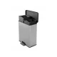 Pedálos szemetes, kivehető vödörrel, műanyag, 2x26 l, CURVER "Deco bin duo", fekete/ezüst