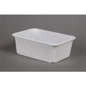   Ételtároló doboz, műanyag, szögletes, mikrózható, 1000 ml, 50 db, "Varia", fehér