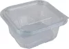 Ételtároló doboz, egybefedeles, műanyag, szögletes, 250 ml, 100 db, "Party", víztiszta