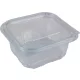 Ételtároló doboz, egybefedeles, műanyag, szögletes, 375 ml, 100 db, "Party", víztiszta