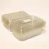 Ételtároló doboz, egybefedeles, szögletes, 1000 ml, 100 db, "Party", víztiszta