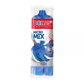   Felmosófej, mikroszál és viszkóz, BONUS "MicroMIX", kék-fehér