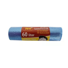 Szemeteszsák, 60 l, 20 db, 55x65 cm, 9 µ, TUTI, kék