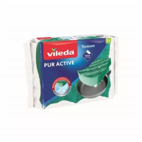 Mosogatószivacs, 2 db, VILEDA "Pur Active", zöld