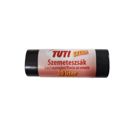   Szemeteszsák, extra erős, 30 l, 20 db, 50x60 cm, 15 µ, TUTI "Extra", fekete