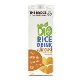   Növényi ital, bio, dobozos, 1 l, THE BRIDGE, rizs, mandulás