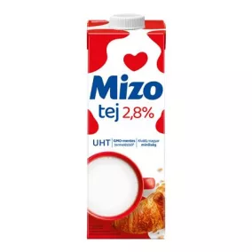 Tartós tej, visszazárható dobozban, 2,8%, 1 l, MIZO