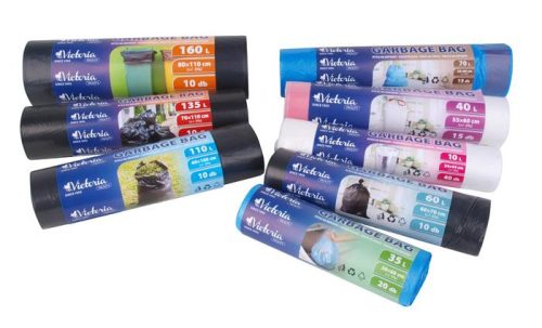 Szemeteszsák, 160 l, 10 db, 80x110 cm, VICTORIA FACILITY
