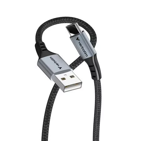 USB kábel, USB-A - USB-C, 1,2m, VERBATIM, fekete