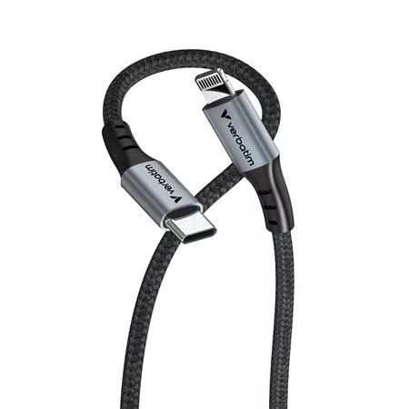USB kábel, USB-C - Lightning (Apple), 1,2m, VERBATIM, fekete