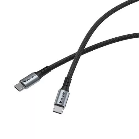 USB kábel, USB-C - USB-C, 1,2 m, 100W, VERBATIM, fekete