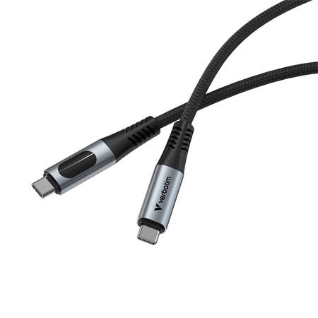 USB kábel, USB-C - USB-C, 1,2 m, 240W, teljesítménykijelzővel, VERBATIM