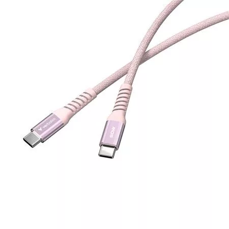 USB kábel, USB-C - USB-C, 1,2 m, 60W, mágneses, VERBATIM, rózsaszín