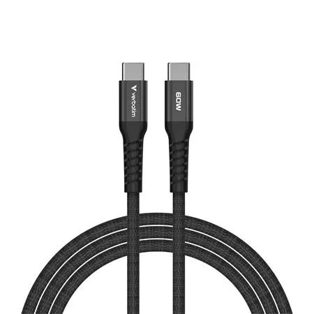 USB kábel, USB-C - USB-C, 1,2 m, 60W, mágneses, VERBATIM, fekete