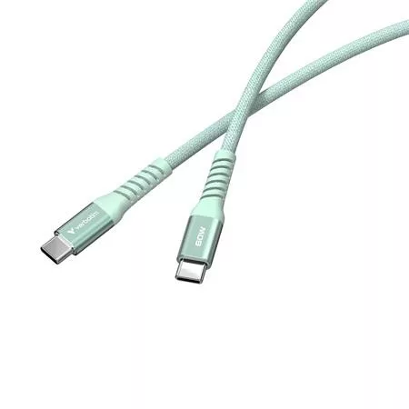 USB kábel, USB-C - USB-C, 1,2 m, 60W, mágneses, VERBATIM, zöld