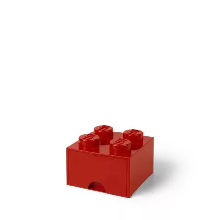 Tárolódoboz, fiókos, LEGO "Brick", piros