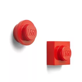 Mágnes, 2 különböző forma, LEGO, piros