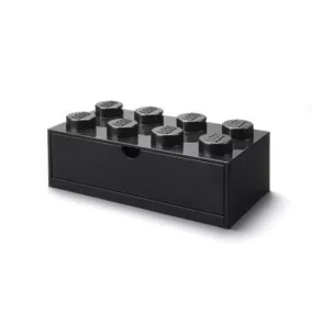   Tárolódoboz íróasztalra, fiókos, LEGO "Brick 4x2", fekete