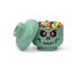 Tárolódoboz, fej, kicsi, LEGO, Green Skeleton