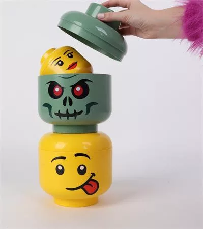 Tárolódoboz, fej, kicsi, LEGO, Silly
