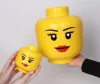 Tárolódoboz, fej, nagy, LEGO, Girl
