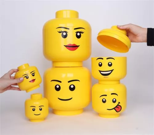 Tárolódoboz, fej, nagy, LEGO, Girl