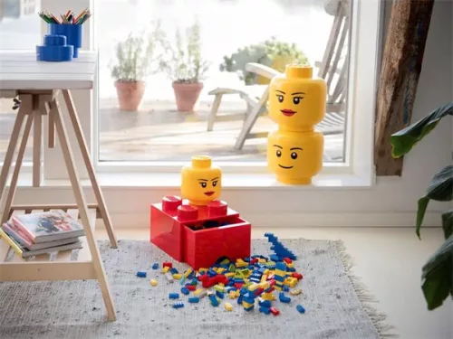 Tárolódoboz, fej, nagy, LEGO, Girl