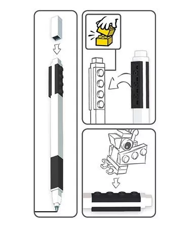Zseléstoll, 0,7 mm, kupakos, mini figurával, LEGO, fekete