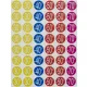 Etikett, árengedmény, 24 mm, kör, színes, APLI, 240 etikett/csomag, -30-70%