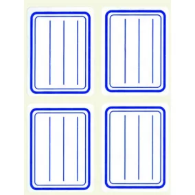   Füzetcímke, kék szegélyes, vonalas, 38x50 mm, 20 db, APLI