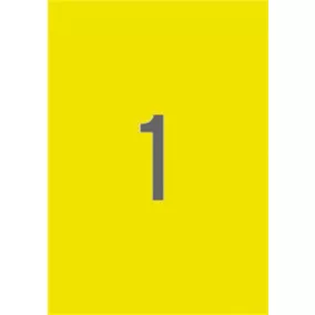   Etikett, 210x297 mm, színes, APLI, neon sárga, 100 etikett/csomag